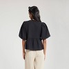 Women's Bubble Sleeve Tie-Front Blouse - A New Day™ - 4 of 4