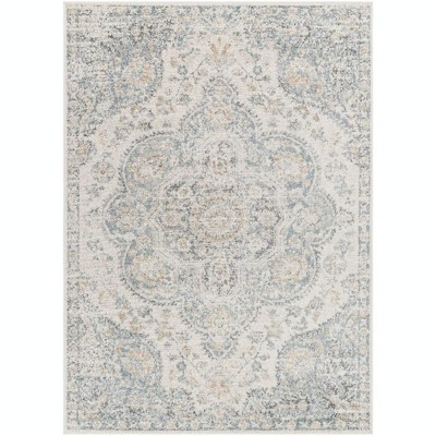 Mark & Day Lola 5'3"x7'7" Rectangle Woven Indoor Area Rugs Light Gray: Traditional Medallion, Stain-Resistant, Pet Friendly