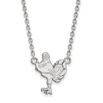 Black Bow Jewelry 10k White Gold Virginia Tech Hokies NCAA Necklace 18 Inch