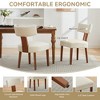 QingMoon Dining Chairs Set of 2, Mid Century Modern Kitchen Chairs, Linen Upholstered Accent Chairs with Curved Backrest for Living Room - 3 of 4