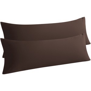 2 Pack Brushed Microfiber Body Pillowcases, Super Soft Body Pillow Cover with Envelope Closure - NTBAY - 1 of 4