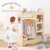 Kids Wardrobe with Storage & 3 Hooks,Kids Dress up Storage with Mirror,Kids Closet for Girls Boys, Open Hanging Armoire Wardrobe Closet for Bedroom - 2 of 4