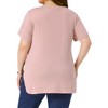 Agnes Orinda Women's Plus Size Side Split Hem Round Neck Short Sleeve Summer Casual T-Shirts - 4 of 4