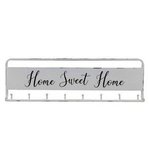 VIP Metal 23.5 in. Gray Home Sweet Home Sign with 8 Hooks - 1 of 2