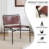 INFURNIC Accent Chairs 2PCS Leather Leisure Chairs Medieval Armless Chair Retro Accent Chairs for Living Room, Brown, 21.65"*25.59"*28.34" - 2 of 4