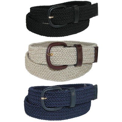 Aquarius Men's Stretch Belt with Covered Buckle (Big & Tall Available) (Pack of 3)