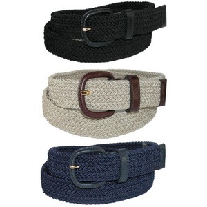 Aquarius Men's Stretch Belt with Covered Buckle (Big & Tall Available) (Pack of 3) - 1 of 4