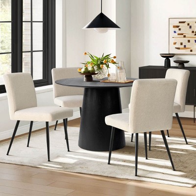 Upholstered Dining Chair Set of 4, Linen Dining Chair Modern Design，Backrest & Wide Seat For Kitchen Or Dining Room -Tanpinhause
