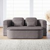 TiramisuBest 75" Foldable Chenille Floor Sofa, Convertible Sleeper Bed with Blanket for Living Room & Studio,Beige - 2 of 4