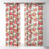Ninola Design Poinsettia Holiday Flowers 50" x 96" Single Panel Sheer Window Curtain - Society6 - 2 of 4