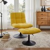 Art Leon Leisure Linen Fabric Swivel Accent Chair with Ottoman, Wood and Metal Frame - 2 of 4
