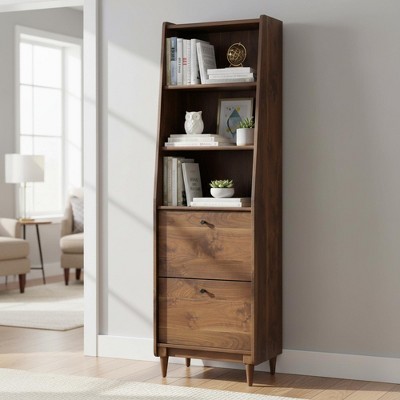Homy Casa 29.9" Bookcase for Living Room or Home Office, Brown