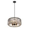 PAKOKULA Modren 4-light Black Drum Chandelier Light with Glam Crystal Shade - 2 of 4