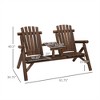 SKRAN 2-Seat Wooden Adirondack Chair, Patio Bench with Table, Outdoor Loveseat Fire Pit Chair for Porch, Backyard, Deck - 3 of 4