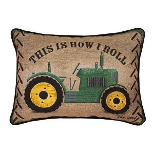 Decorative Rectangular Pillow THIS IS HOW I ROLL – 18x13 Inch Cotton Blend by Manual Woodworkers and Weavers - 1 of 3