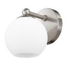 Neoma Collection Wall Sconce - Modern Opal Glass & Steel Design, Dimmable, Damp Rated - 2 of 4