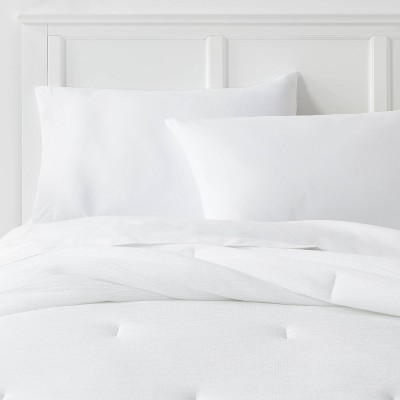 King Microfiber Micro Texture Comforter White - Room Essentials™