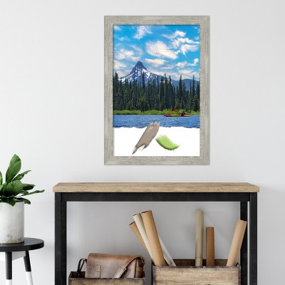 Dove Greywash Narrow Rustic Wood Wall Picture Frame