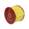 Northlight Yellow White Swirl Design Wired Craft Ribbon 7/8" x 10 Yards - 3 of 3
