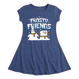 Girls' - SpongeBob SquarePants - Frosty Friends Fit & Flair Cap Sleeve Dress - 1 of 4