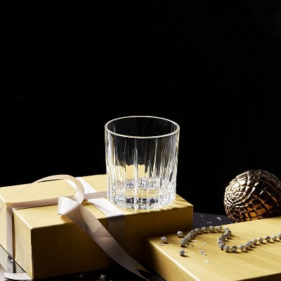 Crystal Clear Checkered Whiskey Glasses Set - 12 fl. oz. (6 Pieces)