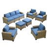 XIZZI All-Weather Rattan Furniture, Sectional Sets w/ Optional Solar Light-Up Coffee Table & Ottoman, Choose 6-9pc Configs in 8 Fade Resistant Colors - 2 of 4