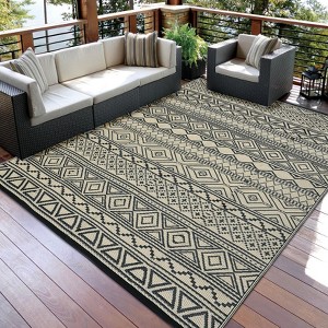 Camping Rugs for Outside Rv,Grey Recyclable Woven Rugs for Yard - 1 of 4