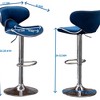 Dsvimoy Counter and Bar Stool Velvet Upholstered Adjustable Swivel Set of 2 for Stylish Living, Gray, 24"*13.2"*18" - 3 of 4