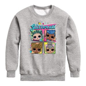 Boys' - LOL Surprise! - Glitterati Retro Grid Graphic Long Sleeve Fleece Sweatshirt - 1 of 4