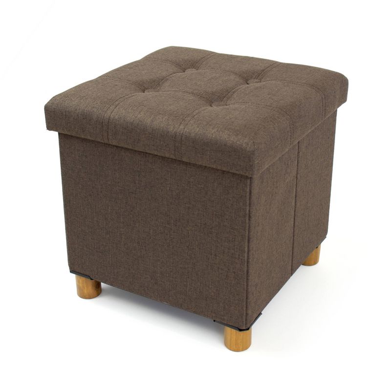 Foldable Storage Ottoman with Reversible Tray Cover Taupe - Humble Crew, 3 of 9