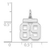 Black Bow Jewelry Sterling Silver, Athletic Collection, Small Polished Number 89 Pendant - 2 of 3