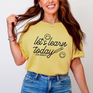 Simply Sage Market S.W.Smiley Let's Learn Today Pencil Garment Dyed Tee - 1 of 4