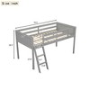 NicBex Twin Size Low Loft Bed with Ladder,Loft Bed Frame with Guardrails,Bed Frame for Kids,Box Spring Not Required,Gray - 3 of 4
