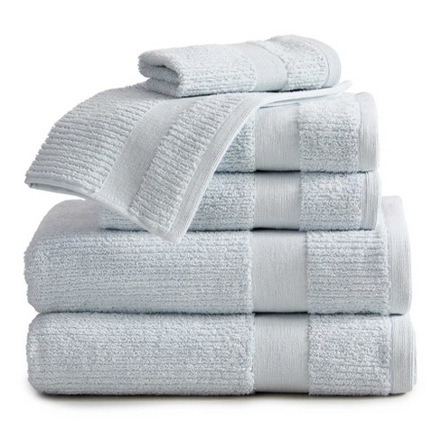 Market & Place Cotton Quick Dry Waffle Weave 4-Pack Bath Towel Set Light Grey