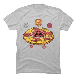 Men's Design By Humans Pizza Ufo By fathi_dhia T-Shirt - 1 of 4