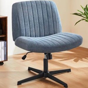 Armless Office Chair With Height Adjustable,Criss Cross Chair With Wide Seat,Adjustable Computer Task Chairs,Swivel Office Chair No Wheels-Cuddlewood - 1 of 4