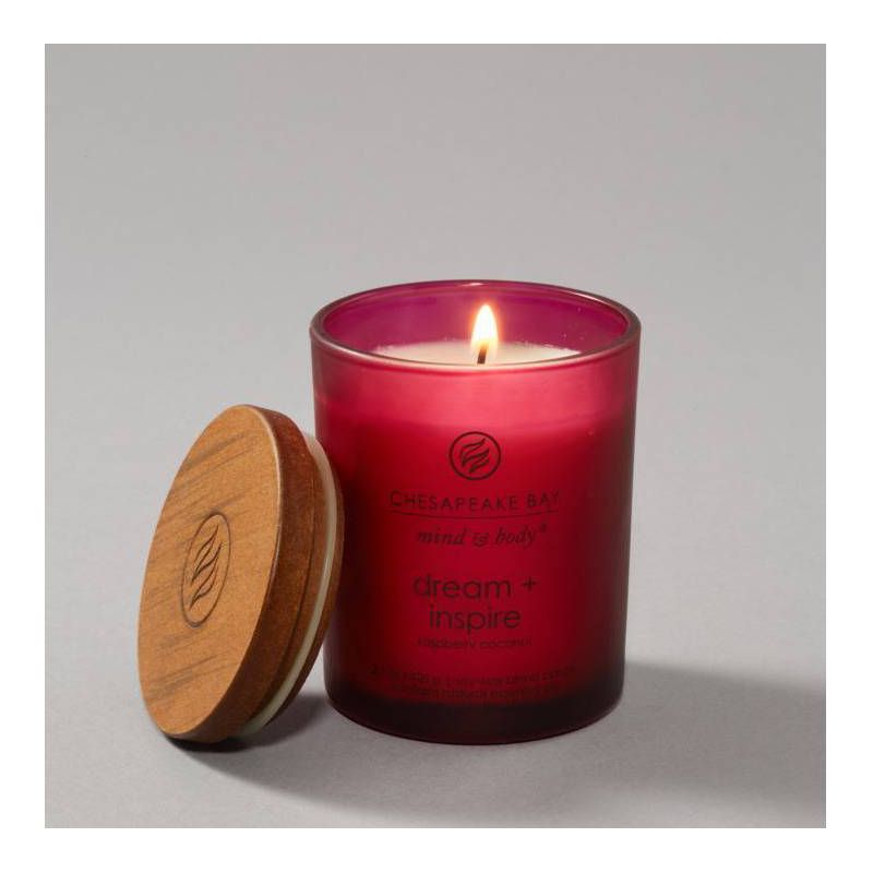 Frosted Glass Dream + Inspire Lidded Jar Candle Burgundy - Mind & Body by Chesapeake Bay Candle, 6 of 11