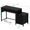 Aheaplus Home Office Desk with 5 Drawers, Reversible Computer Desk with Power Outlet,Corner Writing Desk with File Cabinet - 3 of 4