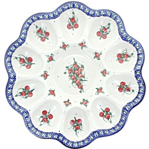 Blue Rose Polish Pottery 857 Millena Egg Plate - 1 of 2