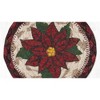 Earth Rugs Poinsettia Printed Coaster – 5"x5" Square Braided Jute, Rustic Christmas Floral Accent - 3 of 3