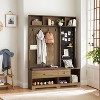 Racxily Multi-purpose Hallway Hall Tree – Black MDF with Removable Linen Bench, Coat Rack & DIY Pegboard for Entryway/Living Room - 3 of 4