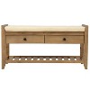 YOOCOZZ Solid Wood Multipurpose Entryway Storage Bench with Drawers and Cushioned Seat - 2 of 4