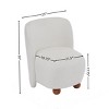 Modern Fabric Upholstered Armless Chair,Lounge Chair With Round Pine Wood Feet,Low Back Accent Chair For Living Room Bedroom-Coolbibila - 4 of 4