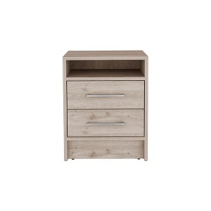 Vynxaria  Nightstand - 2 Drawers & Open Shelf, Metal Hardware for Smooth Use, Durable Bedroom Storage - 1 of 4