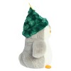 Aurora 12" Penguin Pompom Plush with Festive Hat / Gray - 3 of 4