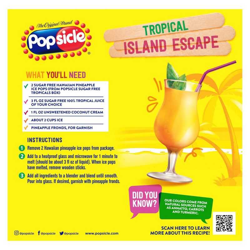 Popsicle Sugar Free Tropicals Ice Pops - 18pk, 4 of 16