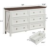 CAVINAS Farmhouse 6/8 Drawers Dresser for Bedroom,MDF Dresser with Barn Door Style for Bedroom, Living Room,Hallway,White - 3 of 4