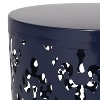 CAVINAS 16"/18"Hollow Open Curved Outdoor End Table,Set of 2,Cylindrical Side Table for Patio Room,Outdoor Furniture,Indoor&Outdoor Use - 3 of 4