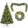 NicBex 6ft Prelit Artificial Christmas Tree Set of 3 with Garland, Wreath, Branch Tips, Lights and Pinecones for Indoor - 4 of 4