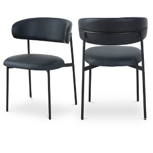 Meridian Furniture,Lupita Vegan Leather Dining Chair, Set of 2 - 1 of 4